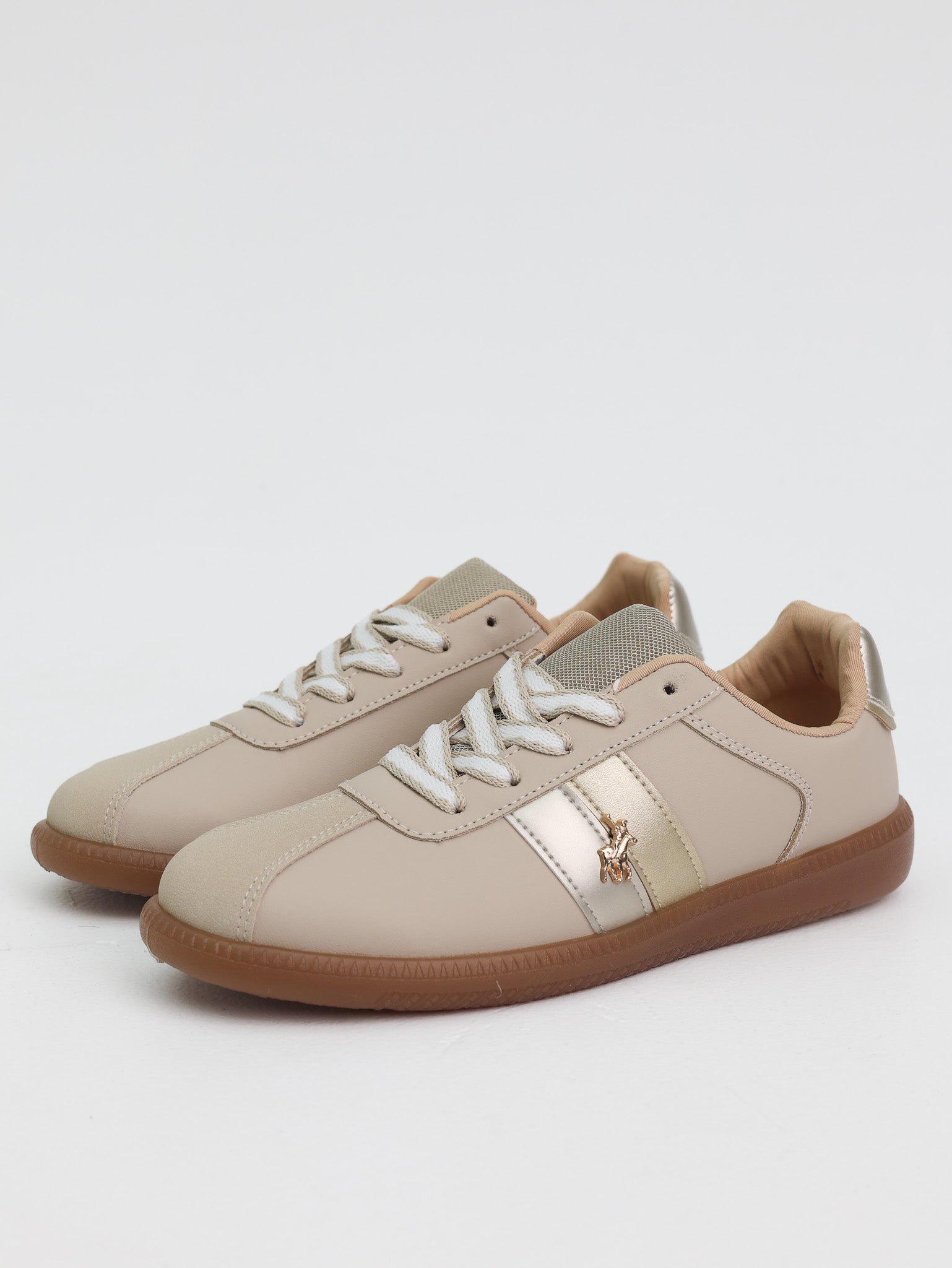 Polo Ladies Sneakers Side Flash Retro Stone